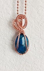 oval blue crackle agage pendant 5